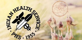 IHS logo with closeup of dream catcher on meadow background with soft vintage tone