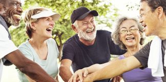 Group Of Senior Retirement Exercising Togetherness Concept