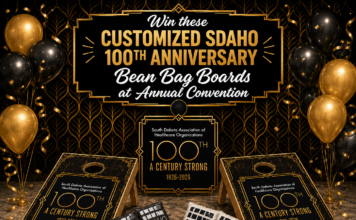 Win customized SDAHO 100th Anniversary bean bag boards at Annual Convention